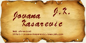 Jovana Kašarević vizit kartica